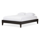 Baxton Studio Lancashire Modern and Contemporary Black Faux Leather Upholstered Full Size Bed Frame with Tapered Legs - Bedroom Furniture