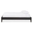 Baxton Studio Lancashire Modern and Contemporary Black Faux Leather Upholstered Full Size Bed Frame with Tapered Legs - Bedroom Furniture