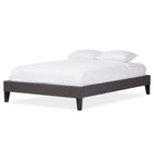 Baxton Studio Lancashire Modern and Contemporary Grey Fabric Upholstered Full Size Bed Frame with Tapered Legs - Bedroom Furniture