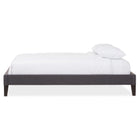 Baxton Studio Lancashire Modern and Contemporary Grey Fabric Upholstered Full Size Bed Frame with Tapered Legs - Bedroom Furniture