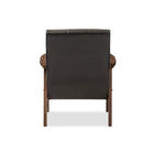 Baxton Studio Nikko Mid-century Modern Scandinavian Style Dark Brown Faux Leather Wooden Lounge Chair - Living Room Furniture