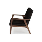 Baxton Studio Nikko Mid-century Modern Scandinavian Style Dark Brown Faux Leather Wooden 2-Seater Loveseat - Living Room Furniture
