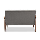 Baxton Studio Sorrento Mid-century Retro Modern Grey Fabric Upholstered Wooden 2-seater Loveseat - Living Room Furniture