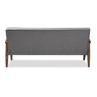 Baxton Studio Sorrento Mid-century Retro Modern Grey Fabric Upholstered Wooden 3-seater Sofa - Living Room Furniture