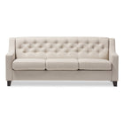 Baxton Studio Arcadia Modern and Contemporary Light Beige Fabric Upholstered Button-Tufted Living Room 3-Seater Sofa - Living Room Furniture