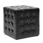 Baxton Studio Siskal Black Modern Cube Ottoman - Living Room Furniture