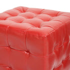 Baxton Studio Siskal Red Modern Cube Ottoman - Living Room Furniture