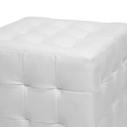 Baxton Studio Siskal White Modern Cube Ottoman - Living Room Furniture