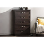 Baxton Studio Colburn Modern and Contemporary 5-Drawer Dark Brown Finish Wood Tallboy Storage Chest - Bedroom Furniture