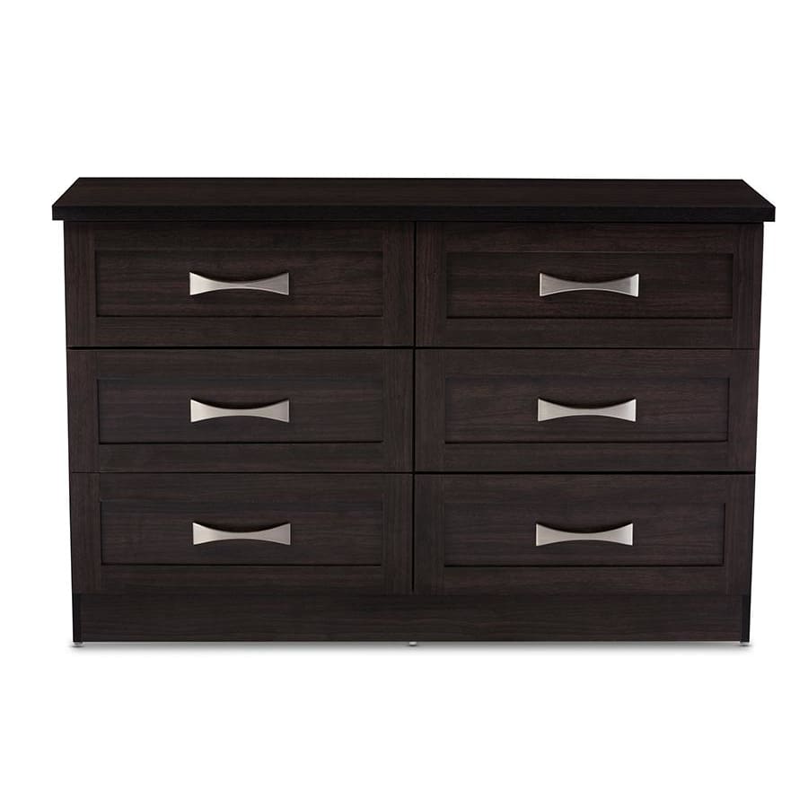 Baxton Studio Colburn Modern and Contemporary 6-Drawer Dark Brown Finish Wood Storage Dresser - Bedroom Furniture