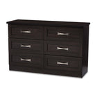 Baxton Studio Colburn Modern and Contemporary 6-Drawer Dark Brown Finish Wood Storage Dresser - Bedroom Furniture