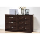Baxton Studio Colburn Modern and Contemporary 6-Drawer Dark Brown Finish Wood Storage Dresser - Bedroom Furniture