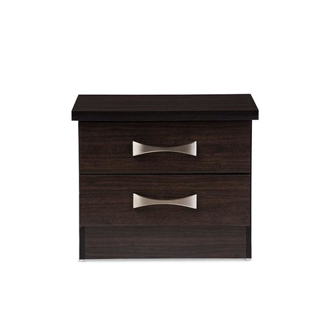 Baxton Studio Colburn Modern and Contemporary 2-Drawer Dark Brown Finish Wood Storage Nightstand Bedside Table - Bedroom Furniture