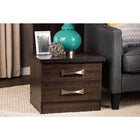 Baxton Studio Colburn Modern and Contemporary 2-Drawer Dark Brown Finish Wood Storage Nightstand Bedside Table - Bedroom Furniture