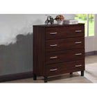Baxton Studio Maison Modern and Contemporary Oak Brown Finish Wood 4-Drawer Storage Chest - Bedroom Furniture