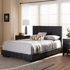 Baxton Studio Atlas Modern and Contemporary Black Faux Leather Full Size Platform Bed - Kids Room Furniture