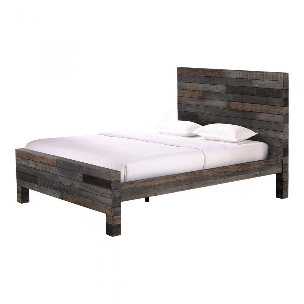 Moes Vintage Queen Bed Grey - Bedroom Beds