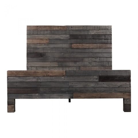 Moes Vintage King Bed Grey - Bedroom Beds