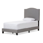 Baxton Studio Benjamin Modern and Contemporary Grey Fabric Upholstered Twin Size Arched Bed with Nail Heads - Kids Room Furniture