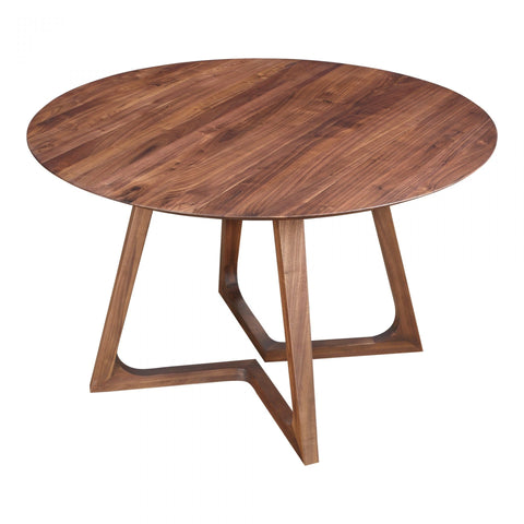 Moes Godenza Dining Table Round Walnut - Dining Tables