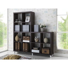 Baxton Studio Sunna Dark Brown Modern Cube Shelving Unit - Living Room Furniture