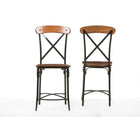 Baxton Studio Broxburn Light Brown Wood & Metal Bar Stool - Bar Furniture