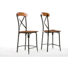 Baxton Studio Broxburn Light Brown Wood & Metal Bar Stool - Bar Furniture