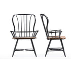 Baxton Studio Longford Dark-Walnut Wood and Black Metal Vintage Industrial Dining Arm Chair - Dining Room