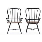 Baxton Studio Longford Dark-Walnut Wood and Black Metal Vintage Industrial Dining Arm Chair - Dining Room