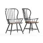 Baxton Studio Longford Dark-Walnut Wood and Black Metal Vintage Industrial Dining Arm Chair - Dining Room