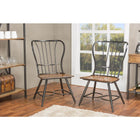 Baxton Studio Longford Dark-Walnut Wood and Black Metal Vintage Industrial Dining Chair - Dining Room