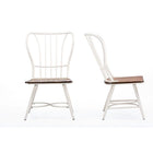 Baxton Studio Longford Dark-Walnut Wood and White Metal Vintage Industrial Dining Chair - Dining Room