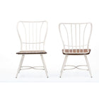 Baxton Studio Longford Dark-Walnut Wood and White Metal Vintage Industrial Dining Chair - Dining Room