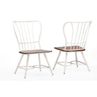 Baxton Studio Longford Dark-Walnut Wood and White Metal Vintage Industrial Dining Chair - Dining Room