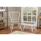 Baxton Studio Longford Dark-Walnut Wood and White Metal Vintage Industrial Dining Chair - Dining Room