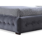 Baxton Studio Margaret Modern and Contemporary Grey Velvet Button-tufted Queen Platform Bed - Bedroom Furniture