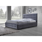 Baxton Studio Margaret Modern and Contemporary Grey Velvet Button-tufted Queen Platform Bed - Bedroom Furniture