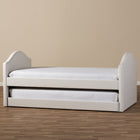 Baxton Studio Alessia White Faux Leather Upholstered Daybed with Guest Trundle Bed - Kids Room Furniture