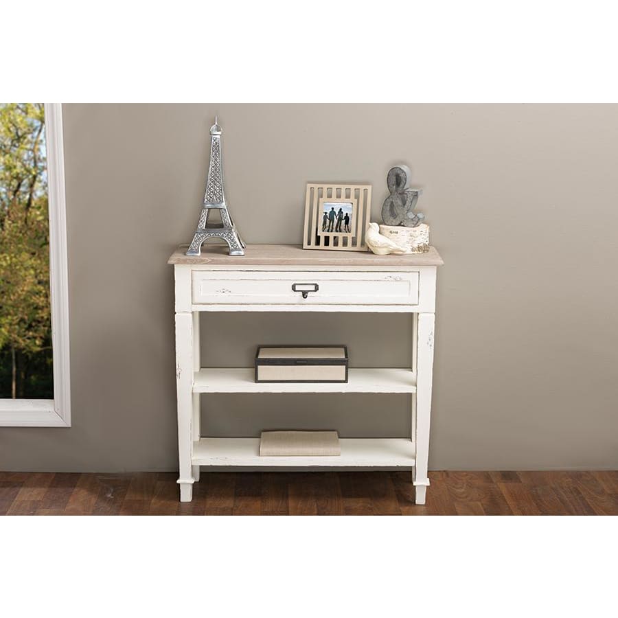 Baxton Studio Dauphine Traditional French Accent Console Table1 Drawer - Entryway Furniture