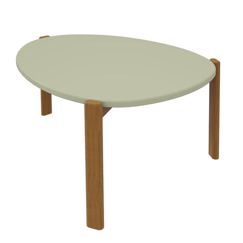 Manhattan Comfort Mid-Century Modern Gales Coffee Table with Solid Wood Legs in Pistachio Green-Modern Room Deco