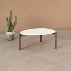 Manhattan Comfort Mid-Century Modern Gales Coffee Table with Solid Wood Legs in Greige