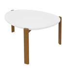 Manhattan Comfort Mid-Century Modern Gales Coffee Table with Solid Wood Legs in Matte White-Modern Room Deco