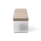 Baxton Studio Hildon Modern and Contemporary Beige Microsuede Fabric Upholstered Lux Bench with Paneled Acrylic Legs - Living Room Furniture