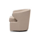 Baxton Studio Finley Mid-century Modern Beige Fabric Upholstered Swivel Armchair - Living Room Furniture