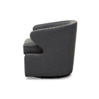 Baxton Studio Finley Mid-century Modern Grey Fabric Upholstered Swivel Armchair - Living Room Furniture