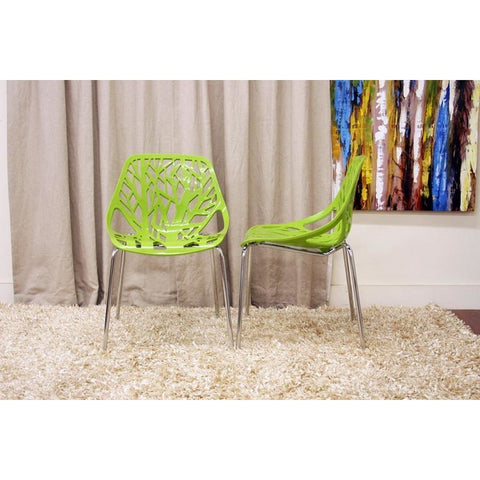 Baxton Studio Modern Birch Sapling Green Finished Plastic Dining Chair - Dining Room