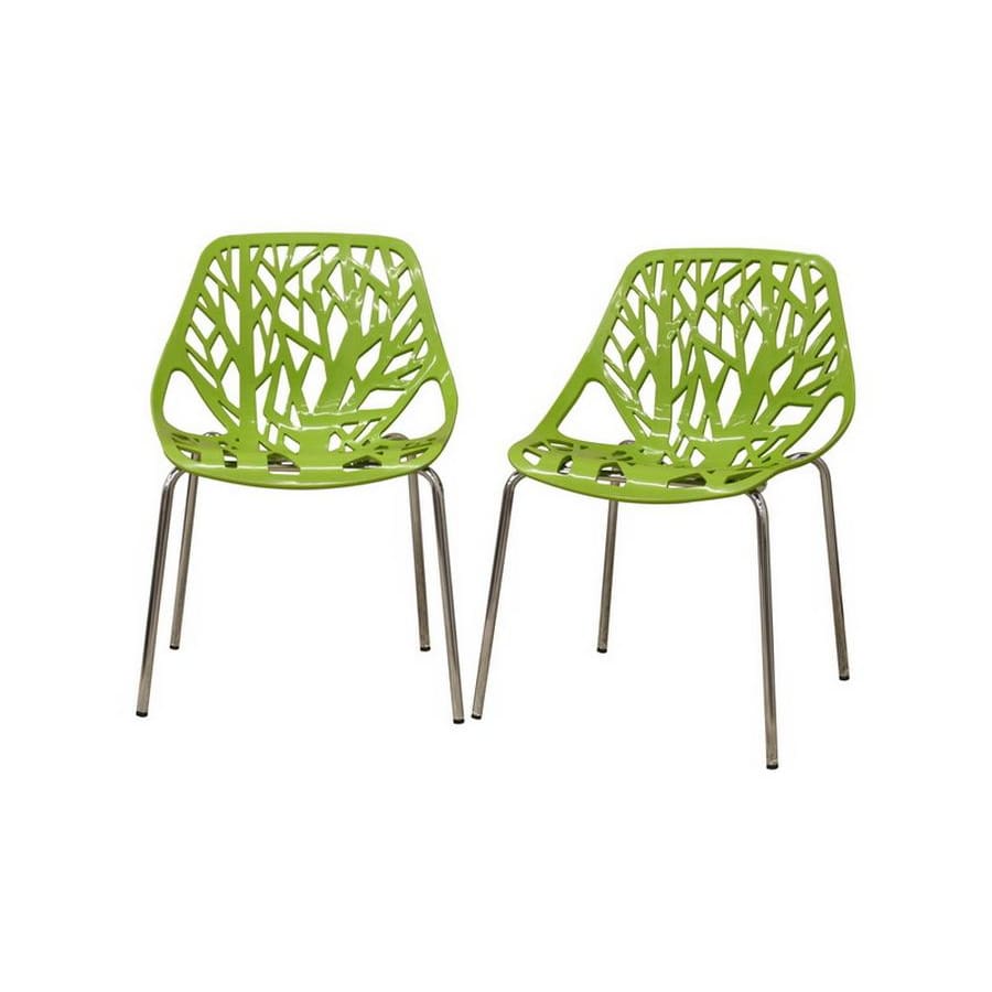 Baxton Studio Modern Birch Sapling Green Finished Plastic Dining Chair - Dining Room
