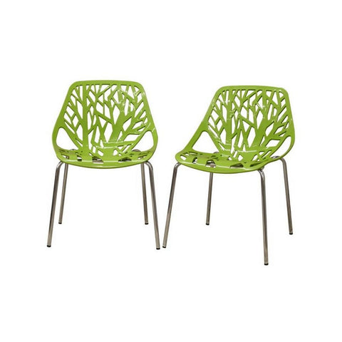 Baxton Studio Modern Birch Sapling Green Finished Plastic Dining Chair - Dining Room