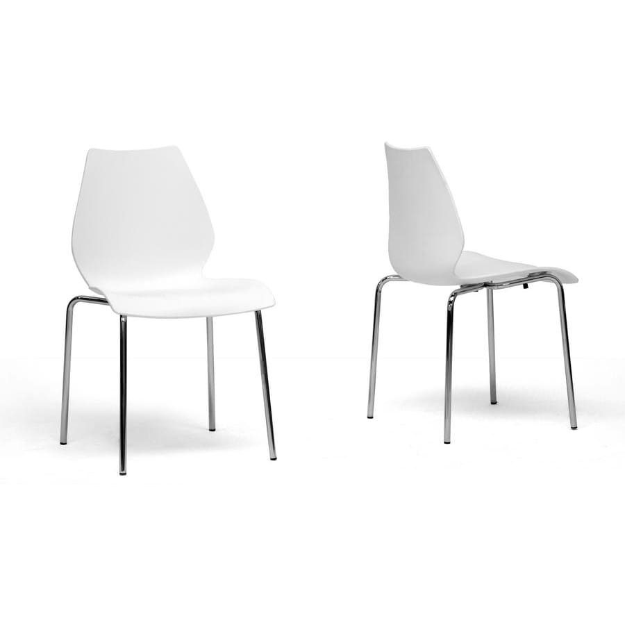 Baxton Studio Overlea White Plastic Modern Dining Chair - Dining Room