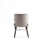 Manhattan Comfort Modern Strine Dining Chair Upholstered in Velvet and Leatherette with Solid Wood Legs in Dark Taupe